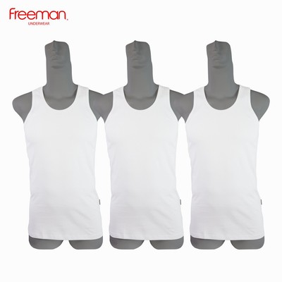 Áo thun ba lỗ nam Freeman - Chất liệu cotton ASF205 [Combo 3]