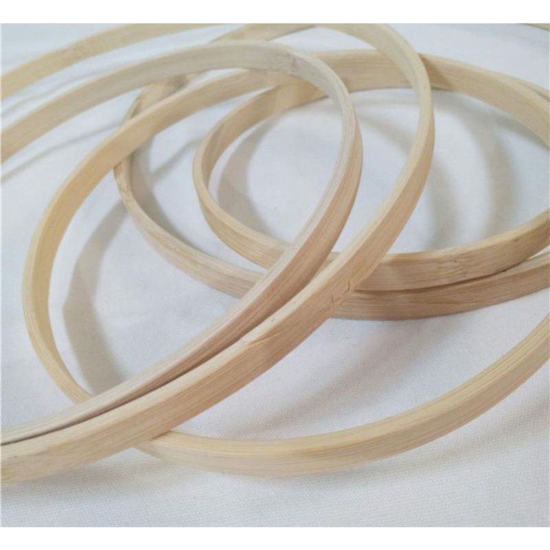 Khung tròn bằng tre đường kính 26cm làm trang trí treo nôi, handmade