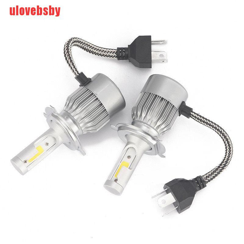 [ulovebsby]1pair COB H4 C6 3800LM 36W LED Car Headlight Kit Hi/Lo Turbo Light Bulbs 6000K