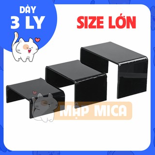 Kệ mica đen chữ u - lớn - dày 3 ly