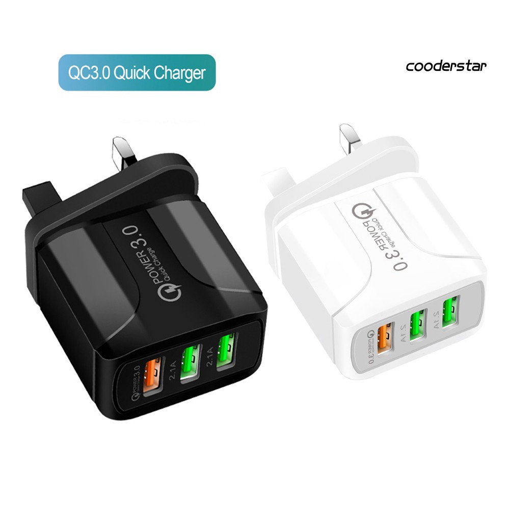 ★COOD★Travel 5.1A QC3.0 Fast Charging 3 USB Ports Wall Charger Adapter for iPhone