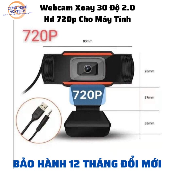 Webcam Xoay 30 Độ 2.0 Hd 720p Cho Máy Tính MỚI NHẤT 2021