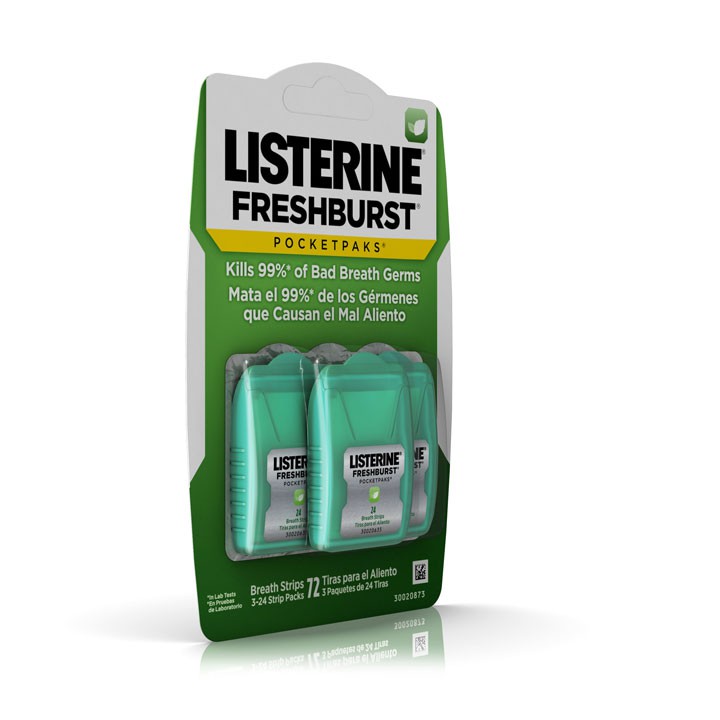 Thơm miệng Listerine Cool Mint PocketPaks, 3 x 24