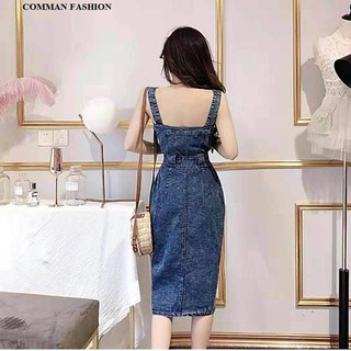 CAO CẤP Yếm Jean Nữ Thắt Dây Eo 4010