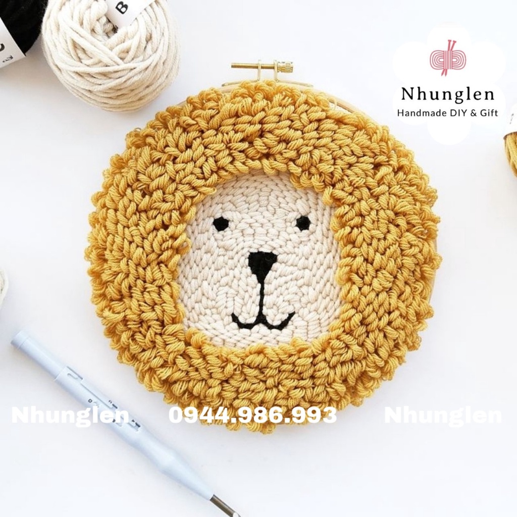 Loại bút thêu len xù, thêu nổi 4 nấc chế độ nổi làm đồ HandMade, punch needle tools