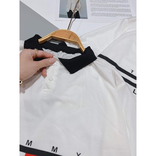 Áo polo TÔ MY in nhỏ phối cổ