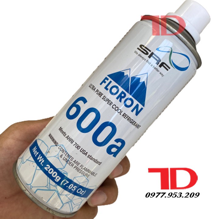 Môi chất lạnh R600, Gas lạnh R600 Ấn Độ Floron lon 200g