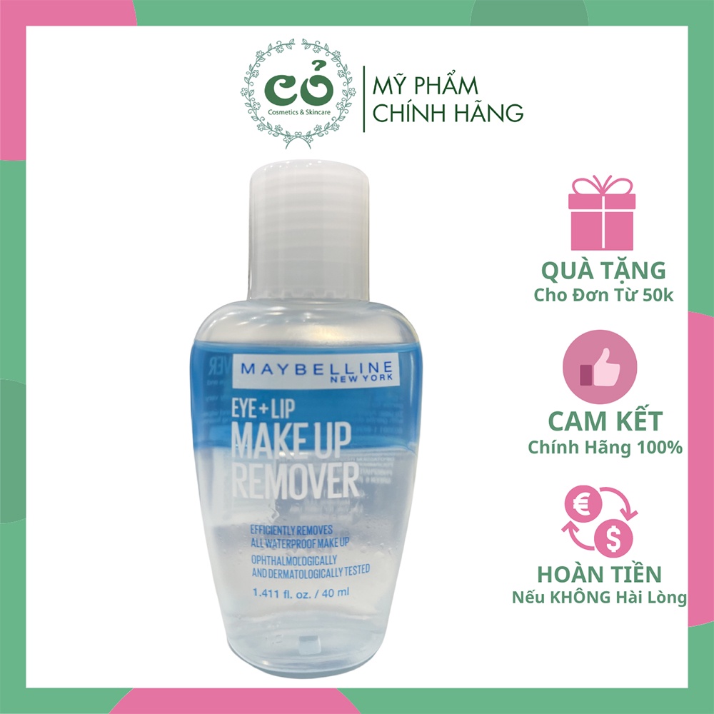 Tẩy trang mắt môi Maybelline Eye + Lip Makeup Remover 40ml