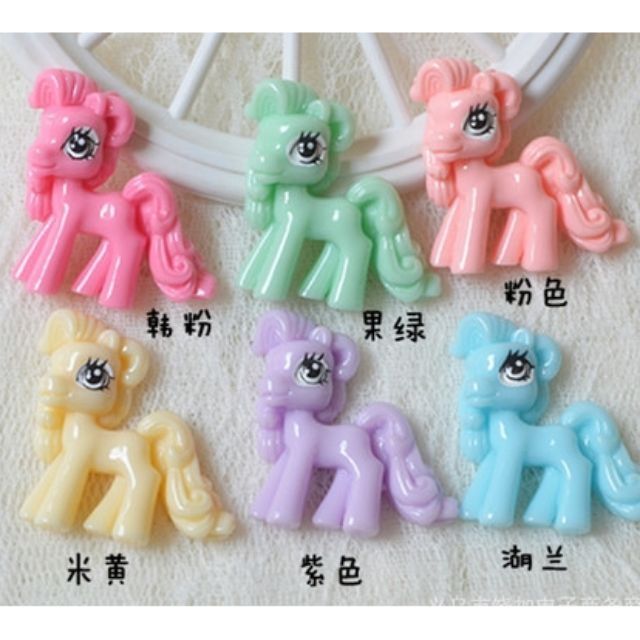 Charm ngựa pony nguyên liệu trang trí slime