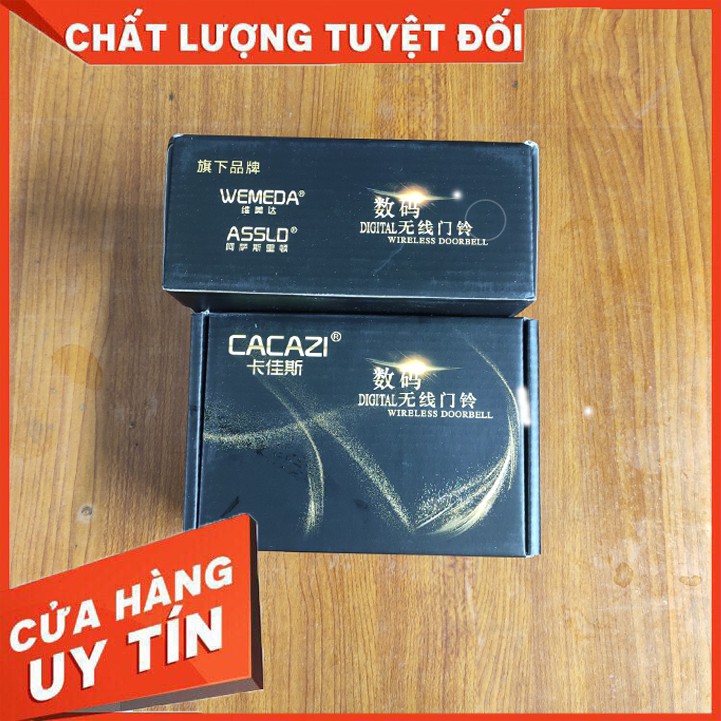 Chuông không dây Cacazi K01 [NHẬP: " QUANG5000 " GIẢM 5K/ ĐƠN 100K] bộ 2 chuông, 1 nút nhấn, chống chịu mưa nắng.