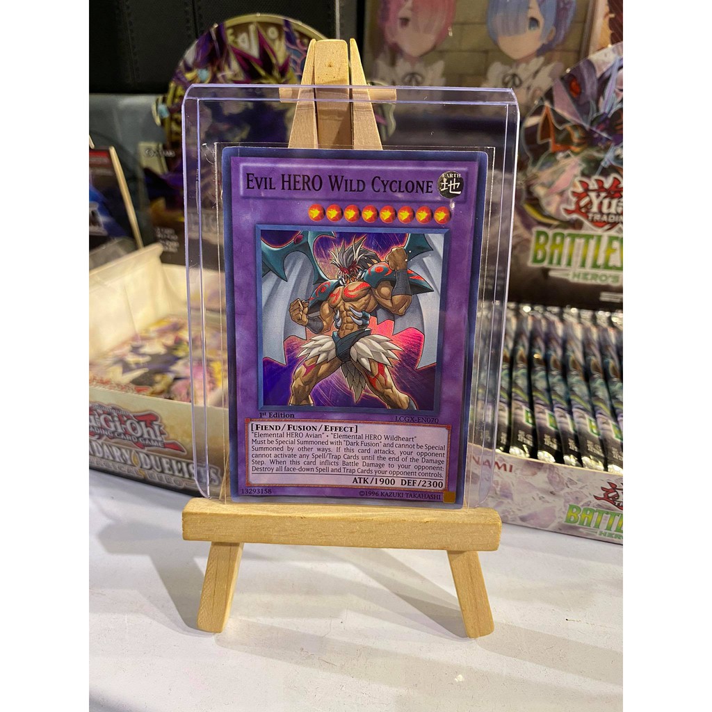 Lá bài thẻ bài Yugioh Evil Hero Wild Cyclone – Super Rare - Tặng bọc bài nhựa bảo quản