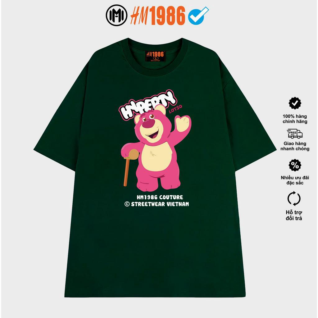 Áo thun gấu lotso form rộng tay lỡ unisex HM1986 chất vải cotton in graphic G104