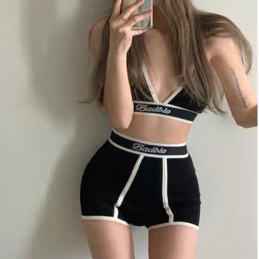 Đồ bơi nữ kín đáo bikini tắm biển 3 mảnh badblo áo ngắn tay croptop 2 dây kèm quần bơi HATI