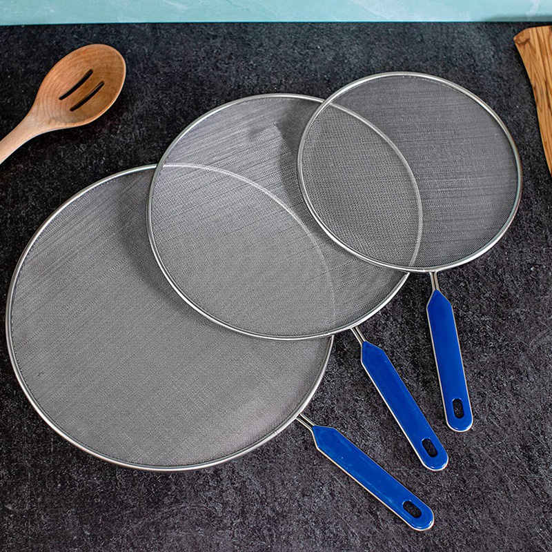 Set 3 Tấm Chắn Chống Bắn Dầu Mỡ Bằng Thép Không Gỉ Tiện Lợi Dành Cho Chảo Rán