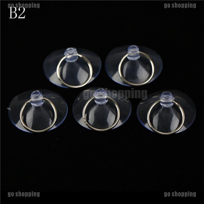 {go shopping}5pcs Bathroom Kitchen Glass Clear Suction Cup Hook Wall Hangers