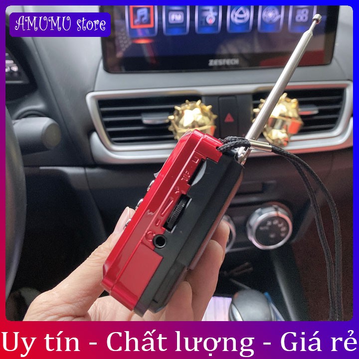 [Freeship]Đài FM Mini Có Ăngten - Loa Nghe Nhạc USB, Thẻ Nhớ, đài FM, Nghe Pháp BKK KK50C Có Đèn Pin