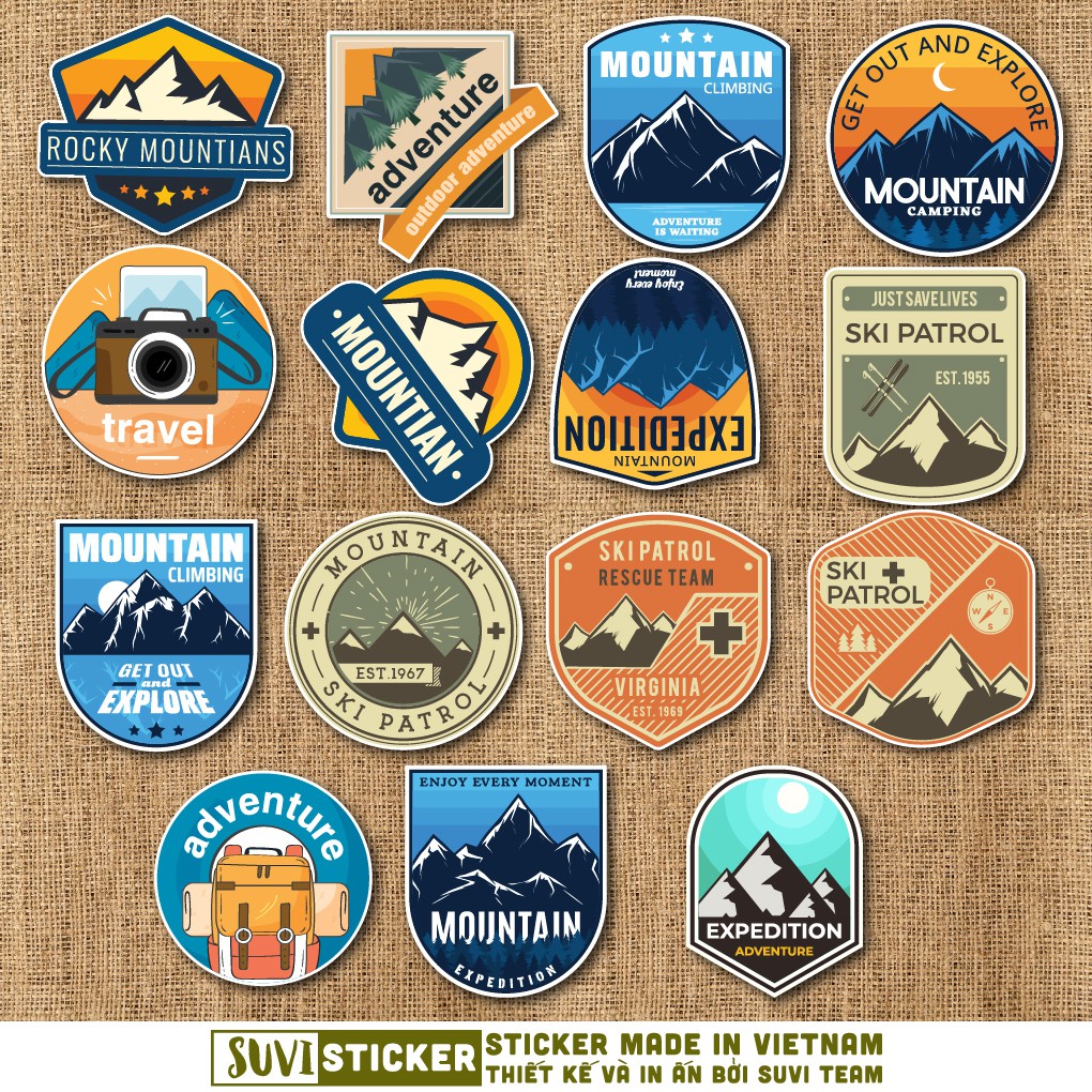 50 Sticker Travel Label chống nước sticker dán laptop, điện thoại, đàn guitar, mũ bảo hiểm, vali. MSP: V17