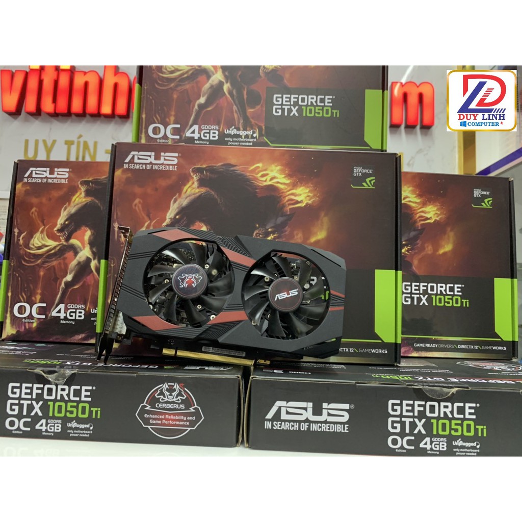 Vga GTX 1050ti 4G ASUS CERBERUS 2 fan đẹp full hộp như mới còn bảo hành 11/2021 | WebRaoVat - webraovat.net.vn