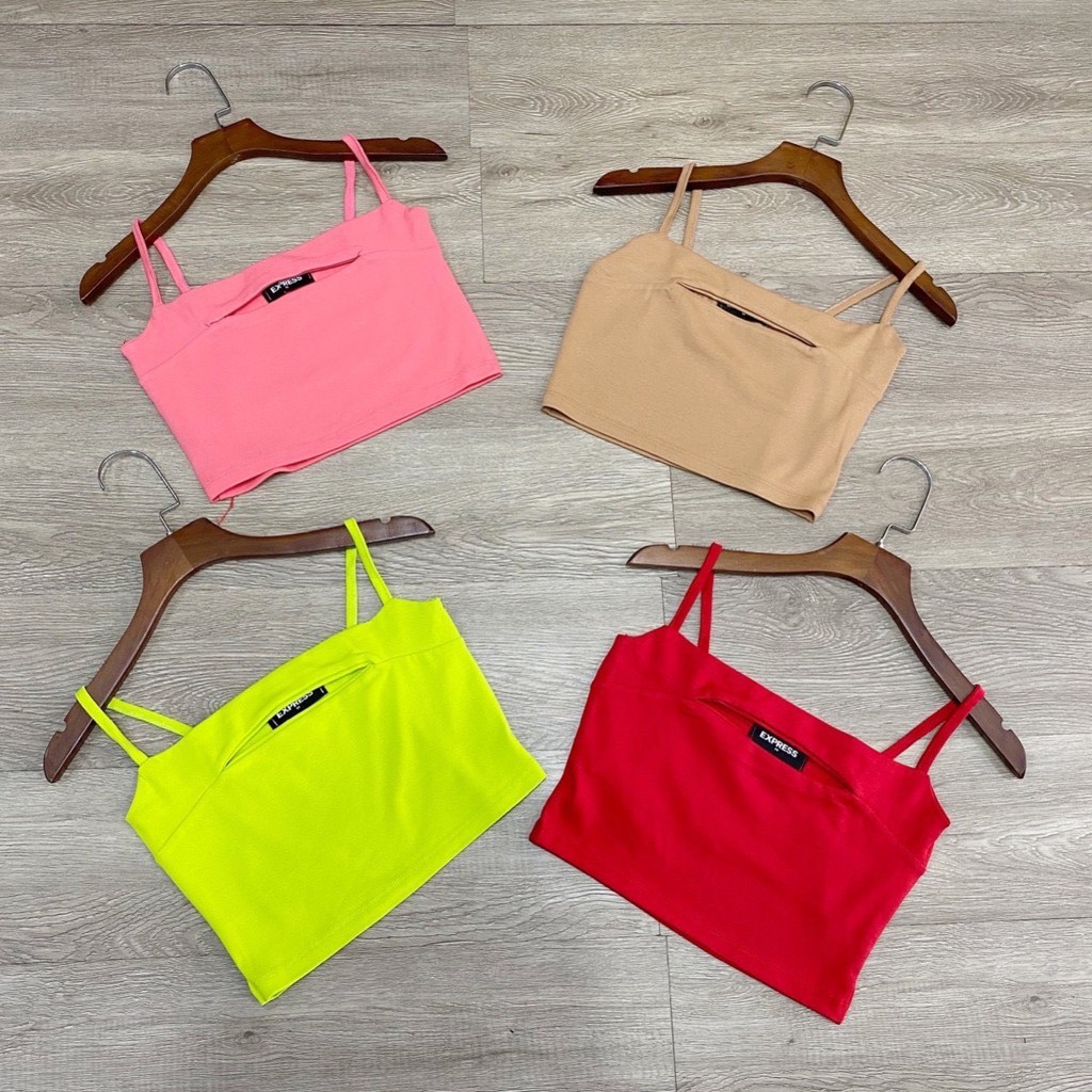 [ Mã WASTAPR giảm 10K đơn 50K] Áo hai dây croptop kiểu xẻ ngang ngực sexy | BigBuy360 - bigbuy360.vn