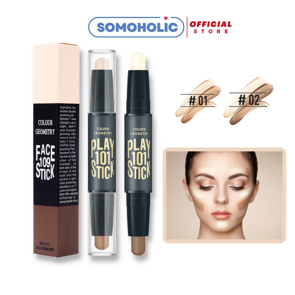 Bút tạo khối 2 đầu che khuyết điểm nhỏ gọn highlight Lameila Somoholic BTK1