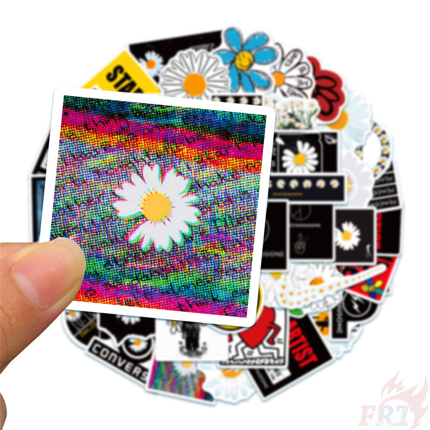 Set 50 hình dán hoa cúc Series 03 G-DRAGON GD KPOP chống thấm nước trang trí sổ tay máy tính ván trượt đa dụng