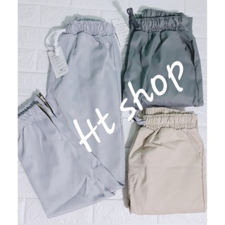 Quần jogger kaki khóa zip chân nữ