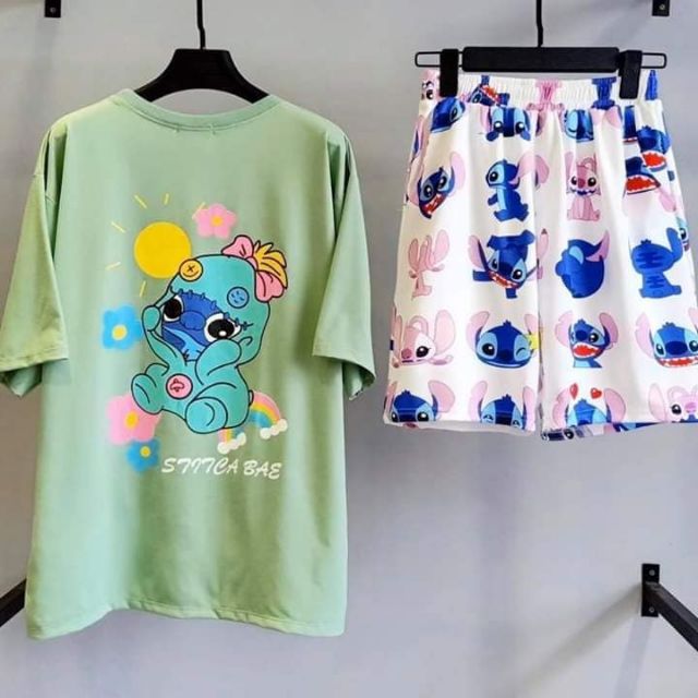 Quần Cartoon Hoạt Hình UNISEX Ngắn Trái Bơ & Gấu Stitch (ẢNH THẬT)