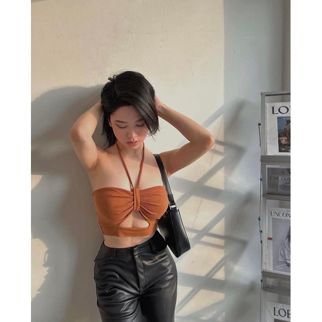 KHO SỈ BOHOME- áo croptop khoét ngực có mút