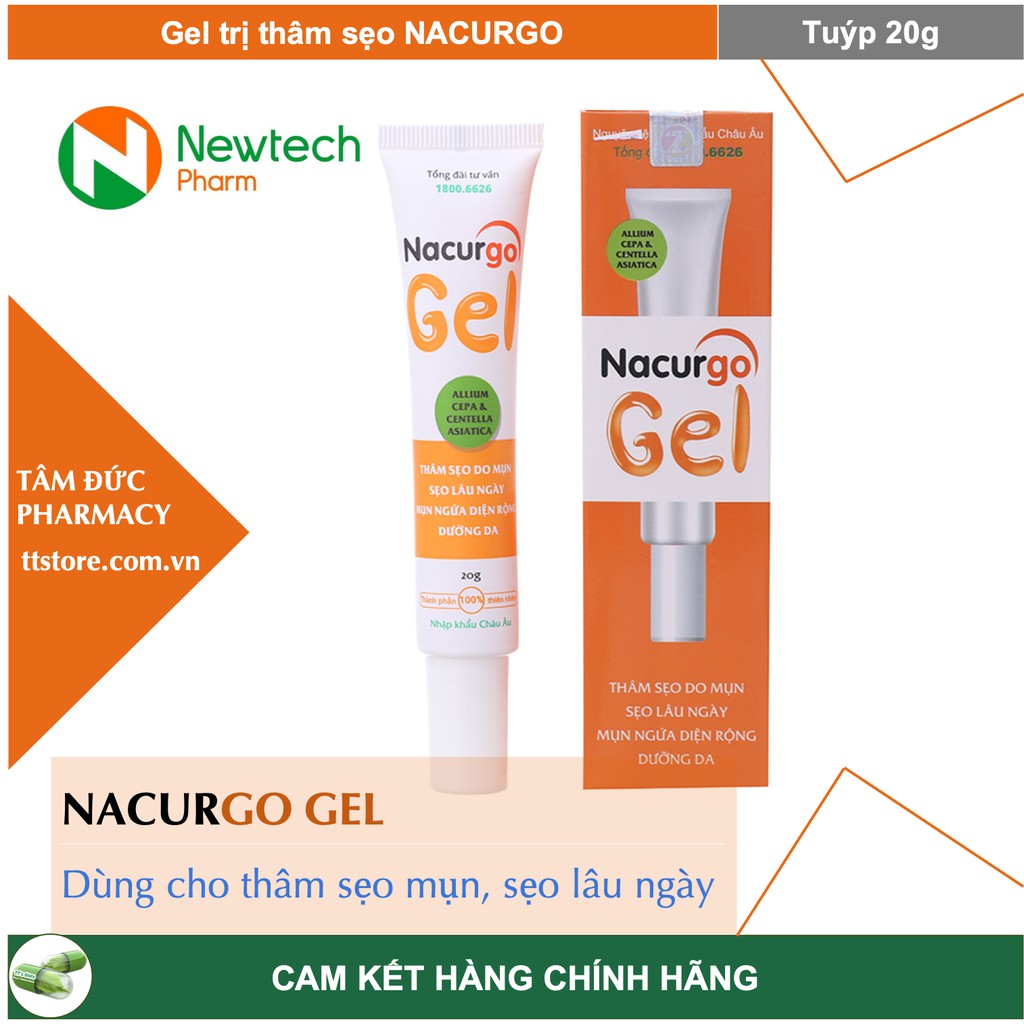 NACURGO GEL [Tuýp 20g] - Gel giảm thâm sẹo Nanocurcumin