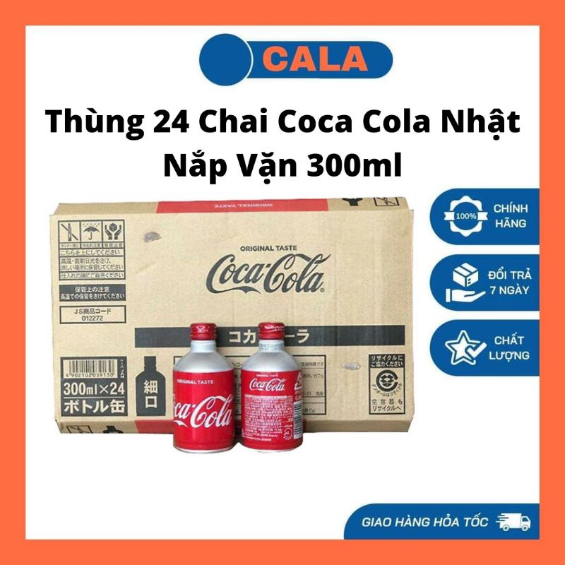 Thùng 24 Chai Nhôm Coca Nhật Nắp Vặn 300ml