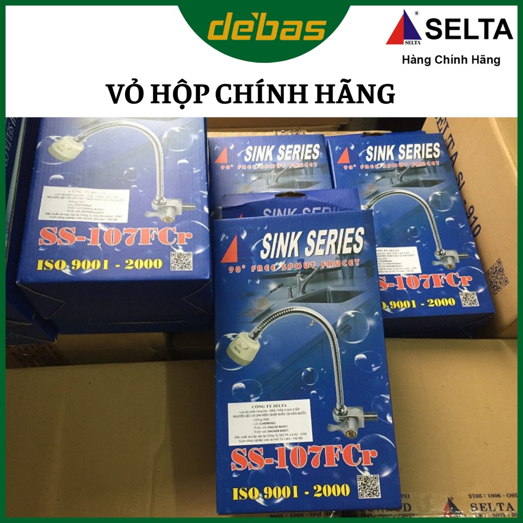 Vòi rửa chén bát gắn tường lạnh ngổng mềm ngổng cứng chính hãng một đường nước Selta SS107F SS107C SS108F SS108C