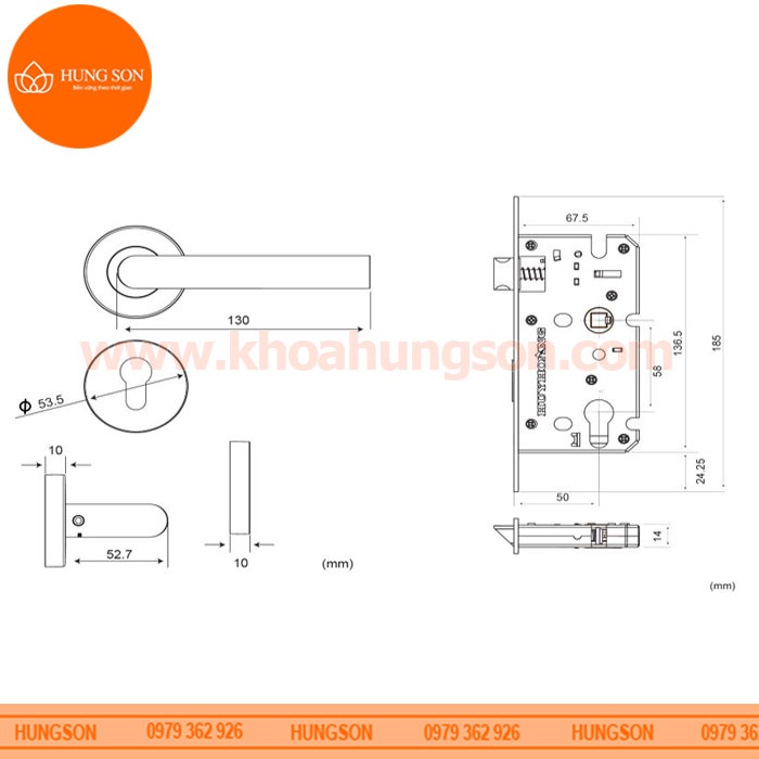 KHÓA TAY NẮM PHÂN THỂ INOX SUS 304 HUY HOÀNG SS 5834