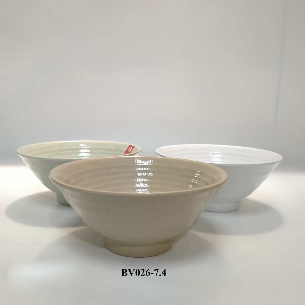 Tô ăn mì bún phở kiểu dáng Nhật Bản nhựa melamine cao cấp đủ size 3 màu hình tam giác có vân