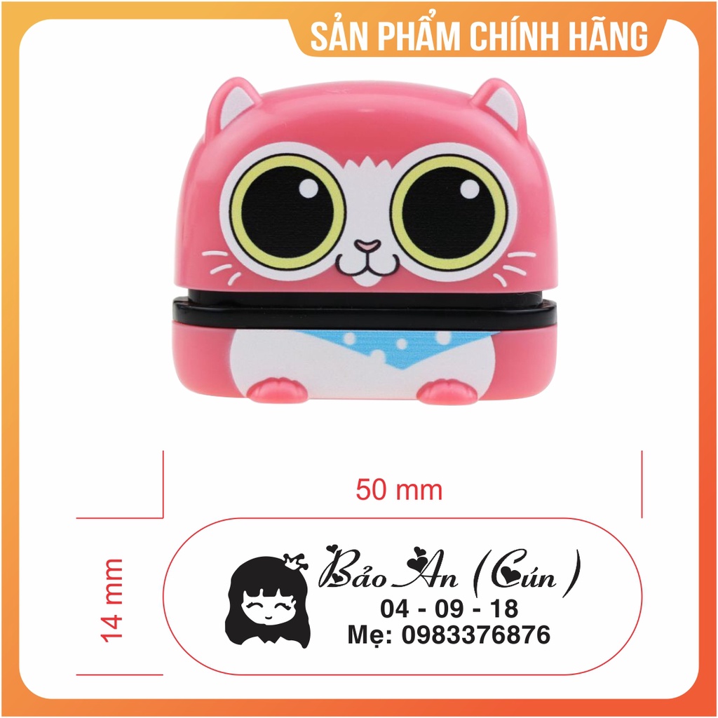 Khắc con dấu in tên lên quần áo, vật dụng sách vở, mực in trên vải, giấy giặt không phai