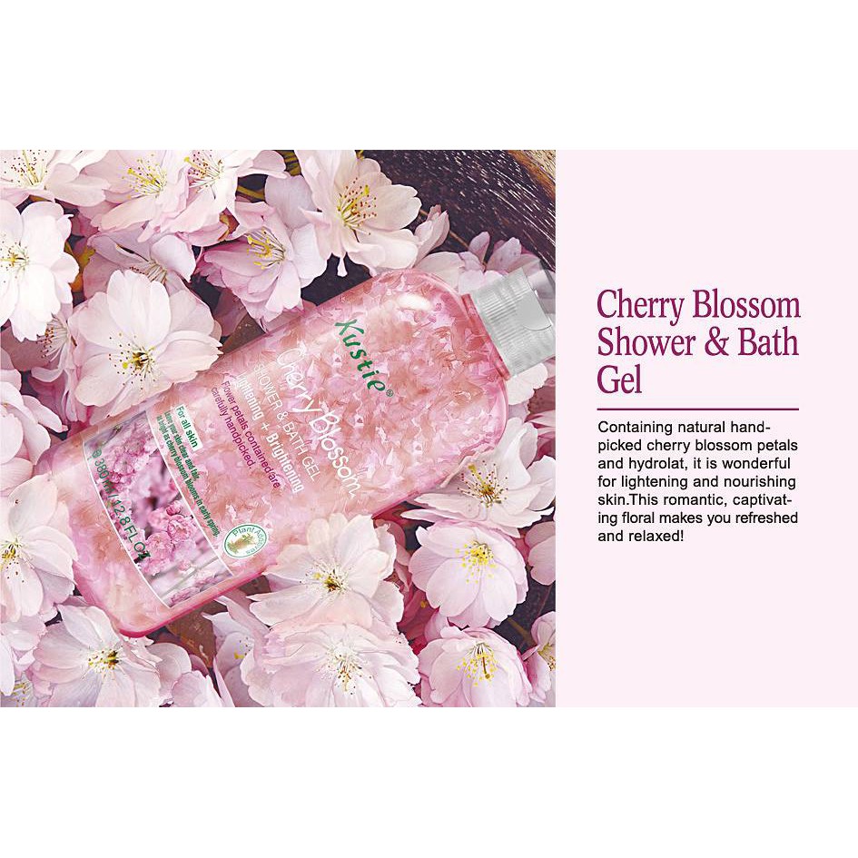 Hộp Quà Tặng Bộ 3 Sản Phẩm Chăm Sóc Da Toàn Diện Kustie Cherry Blossom Hương Hoa Anh Đào 100mlx 3