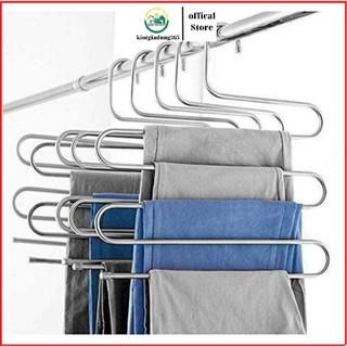 Móc quần 5 tầng thông minh/Móc sắt đen 5 tầng thông minh treo vắt khăn,quần áo-Móc treo quần áo 5 tầng sắt chịu lực