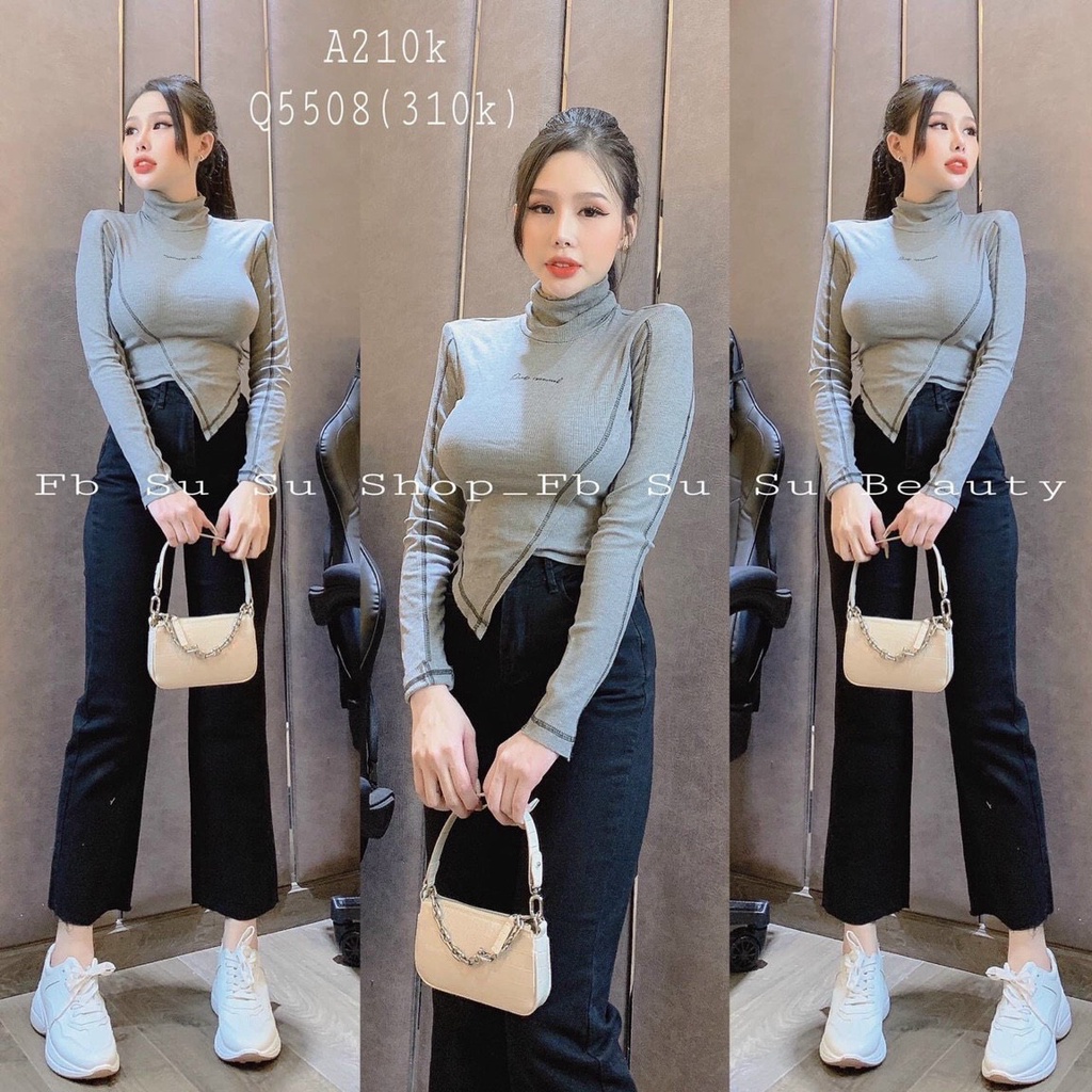 Áo Kiểu Borip Hot Girl Cổ Lọ Viền Áo Đắp Tà Cực Chất Style Ulzzang Hàn Quốc HOT TREND TTKXA0285