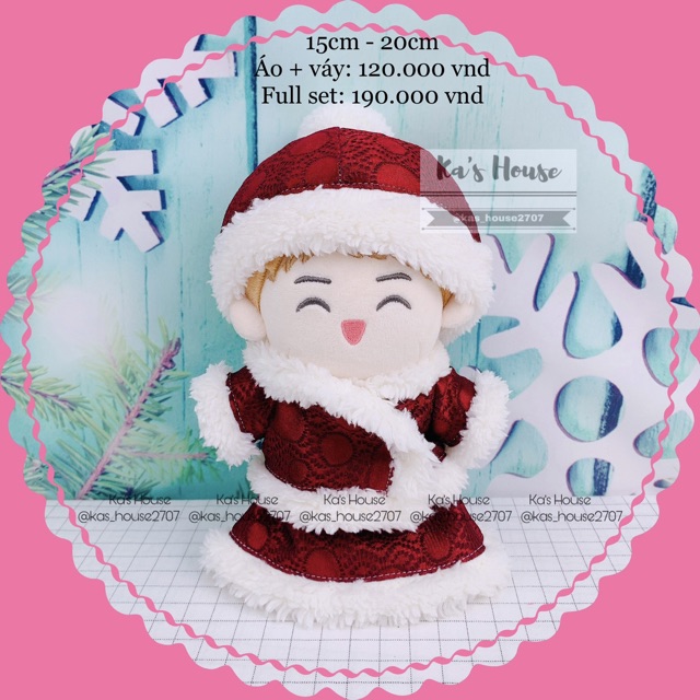 {15cm-20cm} CÓ SẴN - Set thổ cẩm, set áo váy mũ, outfit doll, outfit cho doll