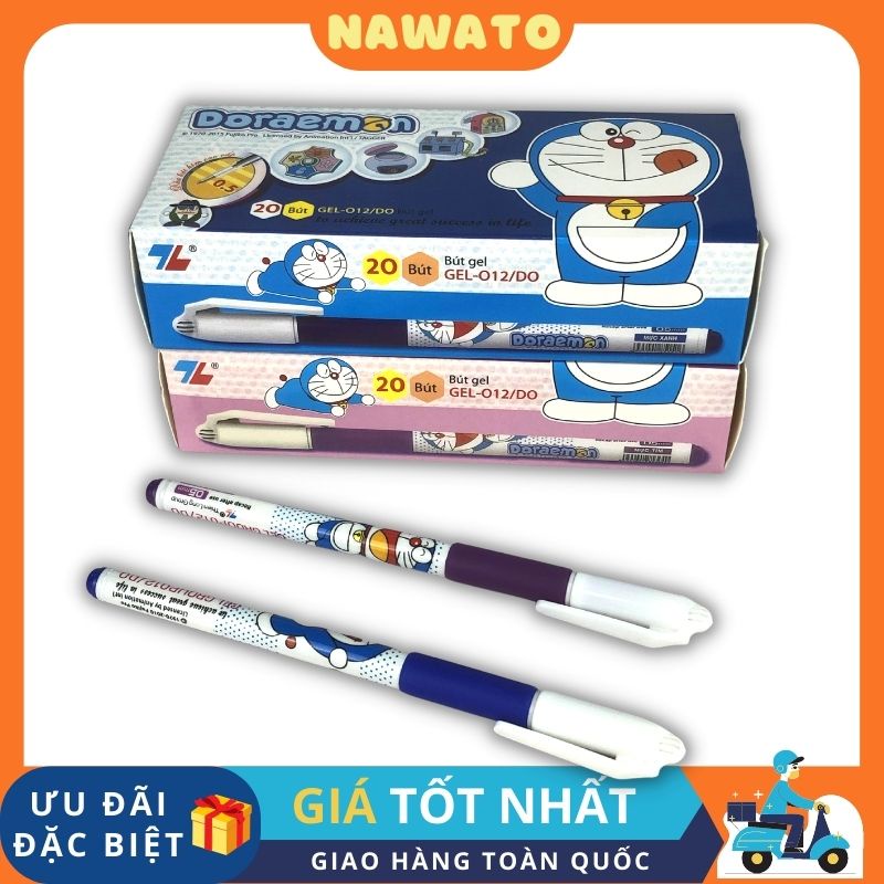 Bút gel màu nước NAWATO bút bi mực gel đầu bi 0.5mm Doraemon GEL-012/DO dễ thương cute viết êm trơn, mực ra đều và mịn