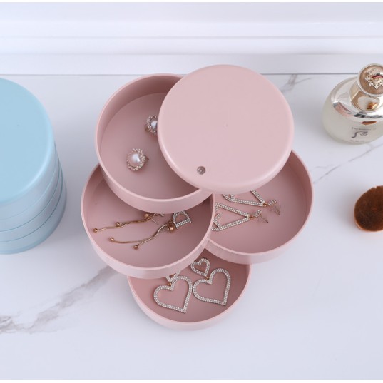 Hộp gấp đựng mỹ phẩm khay đựng trang sức hộp xoay gấp gọn tiện dụng thời trang DMP1