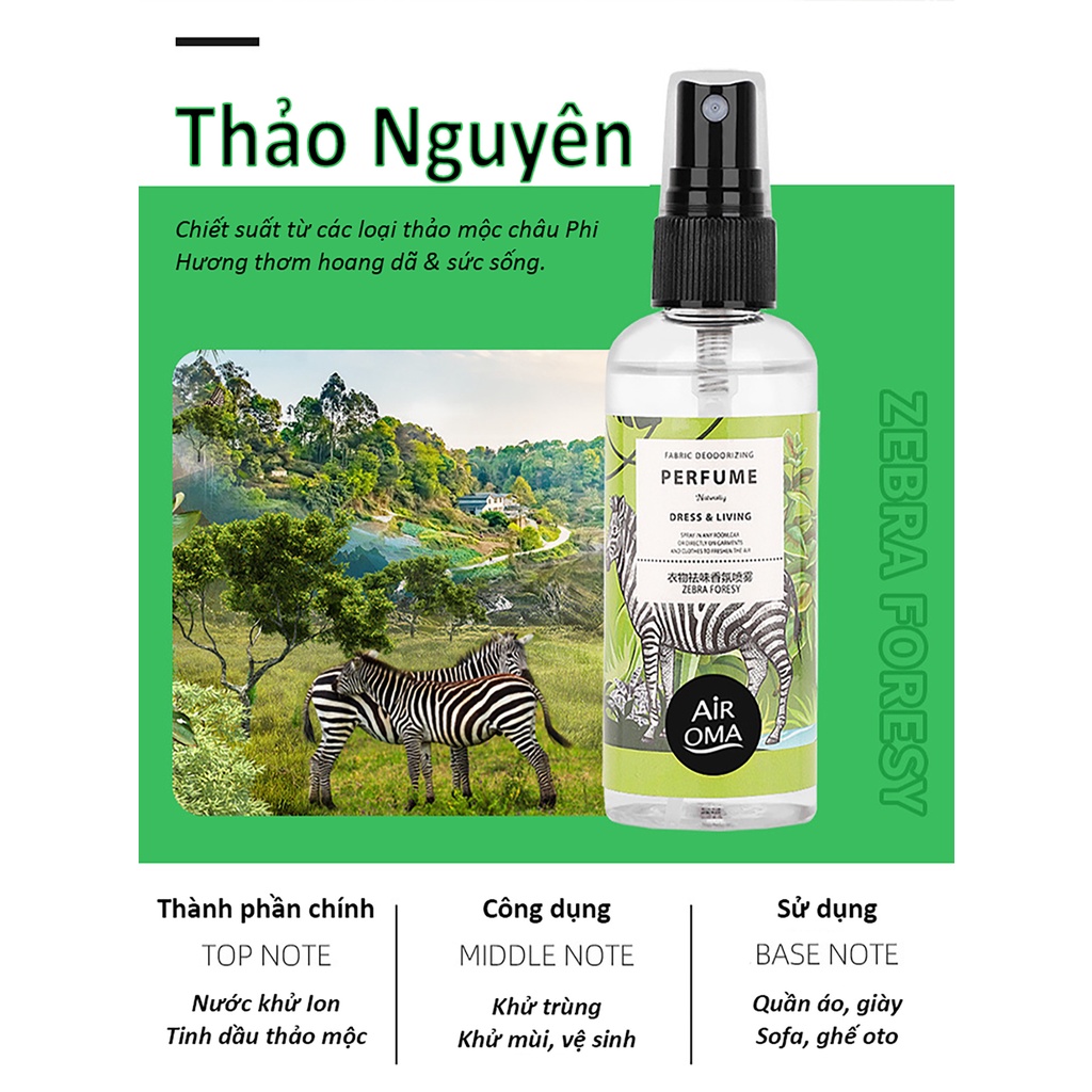 Xịt khử mùi, khử trùng Air Oma xịt thơm làm mát không khí mùi thơm nhẹ