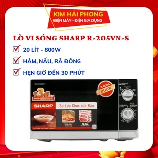 Lò vi sóng SHARP R-205VN-S, lò rã đông 20 lít có 3 chức năng - gia dụng chính hãng - [ kimhaiphong_store ]