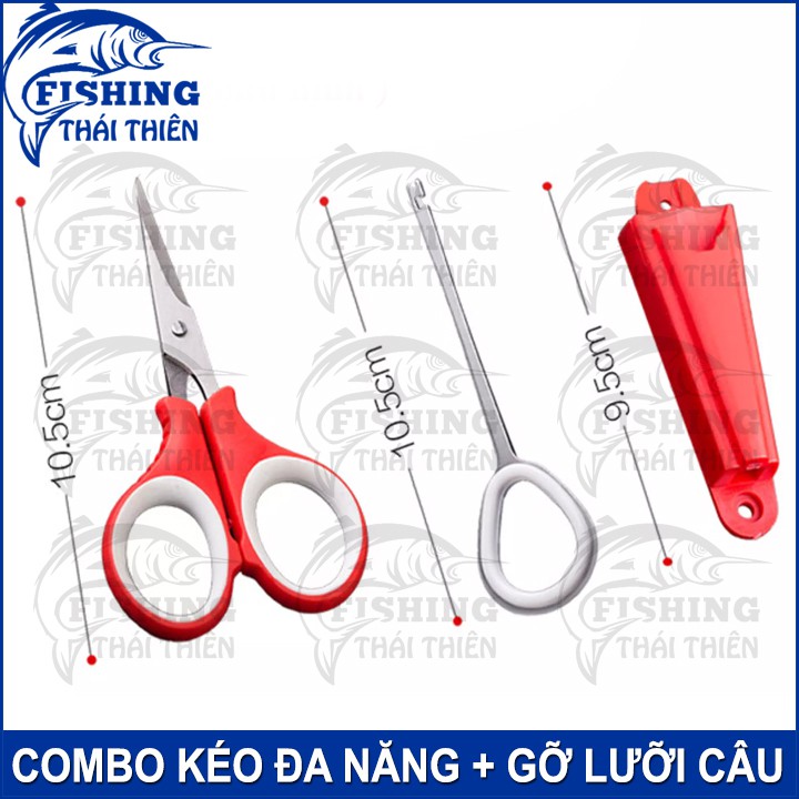 Combo Kéo Cắt Đa Năng SDY 304 Cây Gỡ Lưỡi Câu 11cm Chuyên Nghiệp Có Vỏ Gắn Vào Thùng Câu Đài Tiện Lợi