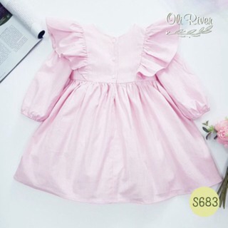 Đầm oli river thô linen hồng