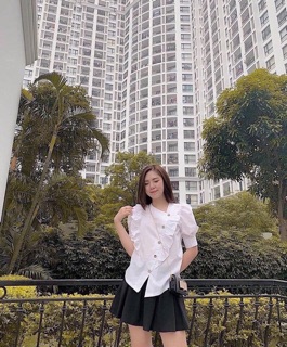 Áo cộc tay khuy chéo