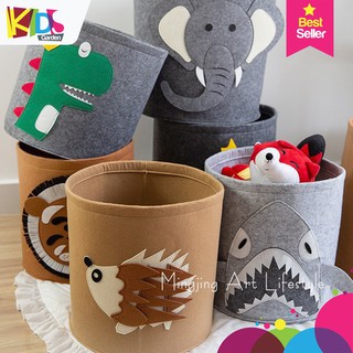 Giỏ đựng đồ đa năng cho bé [KÍCH THƯỚC LỚN] Giỏ đựng đồ chơi đựng quần áo bằng vải nỉ, hình ảnh con vật dễ thương