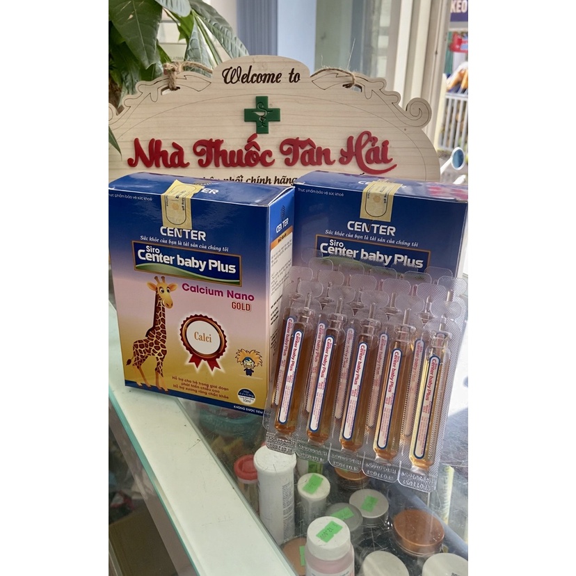 Siro Center Baby Plus - Calcium Nano GOLD, Calci cho bé, canxi Hỗ Trợ Phát Triển Chiều Cao Cho Bé Hộp 20 ống