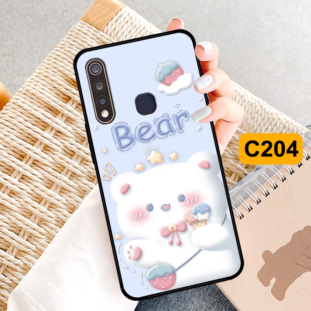 Ốp lưng Vivo Y19 - Vivo U3 in hình caro gấu thỏ dễ thương