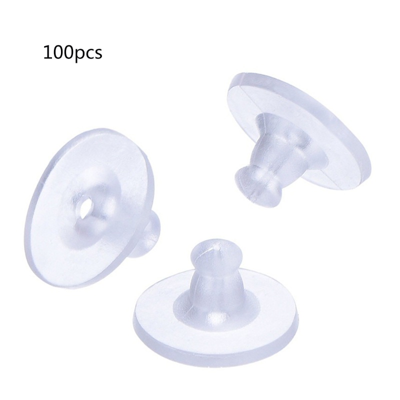 Bộ 100 Miếng Đệm Silicone Mềm Chặn Nút Sau Tai / Mặt Sau