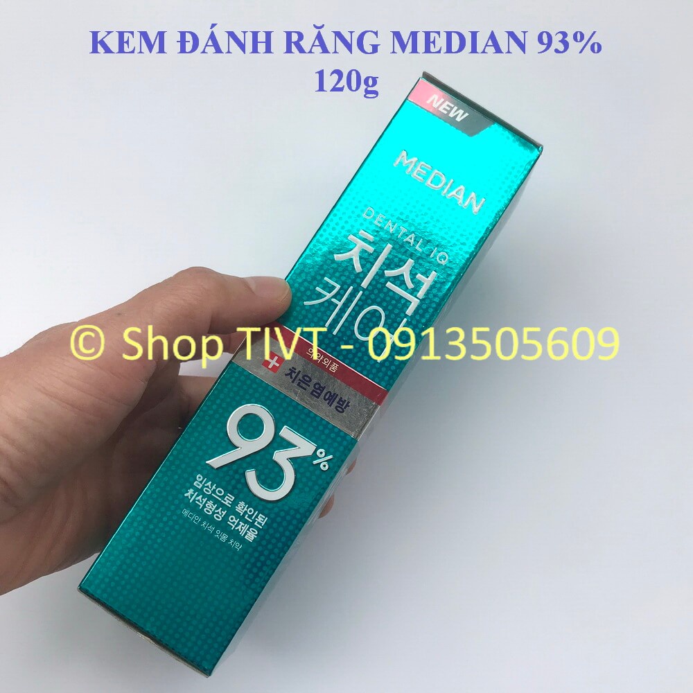 Kem trắng răng Median IQ 93 Hàn Quốc, tuýp 120g, chống sâu răng, hôi miệng, ngừa mảng bám, toothpaste Median IQ 93%-TIVT